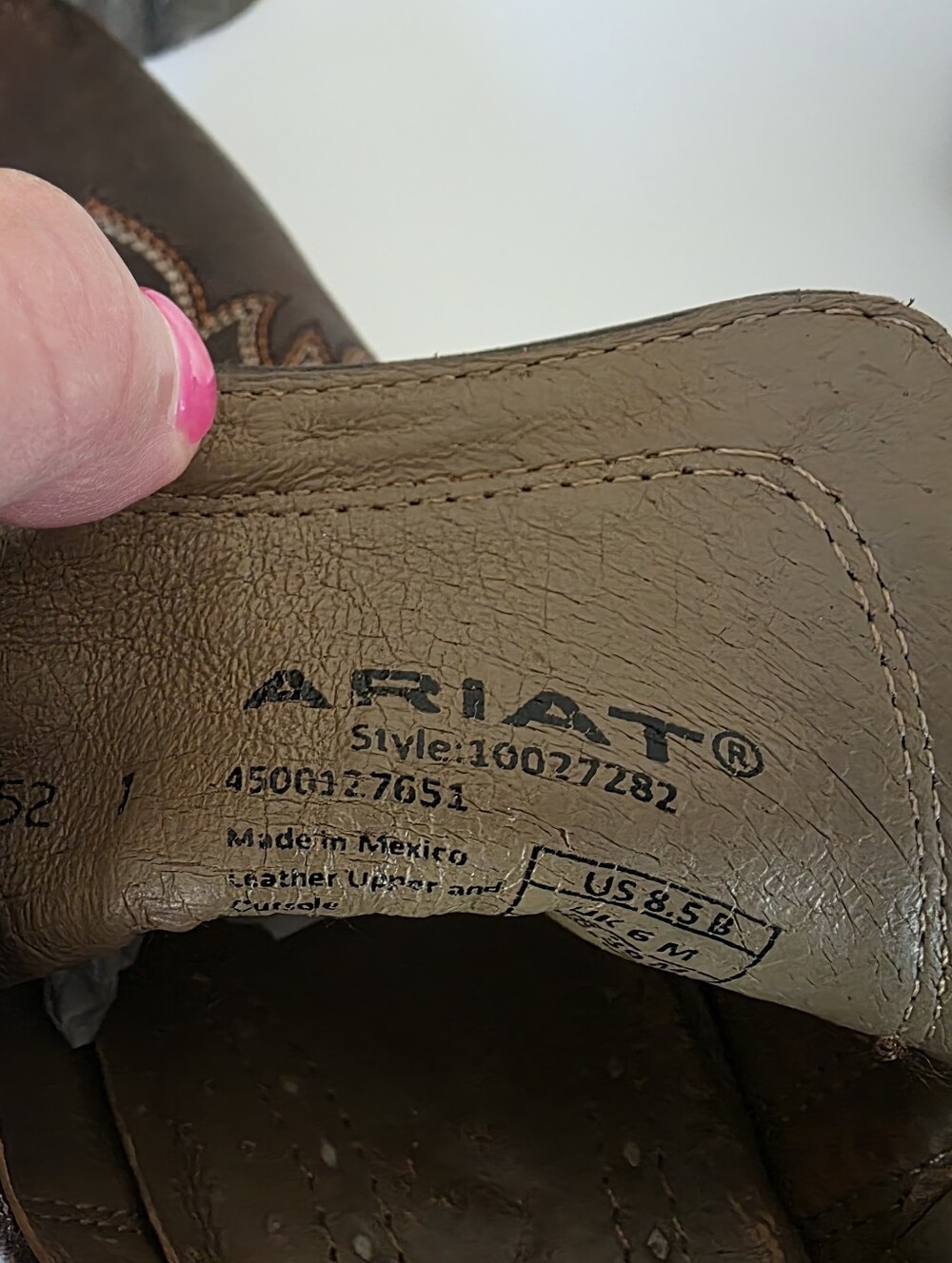 Ariat Dixon Western Booties Women's 8.5 Brown Leather Snip Toe Cowboy Boots - Picture 8 of 13